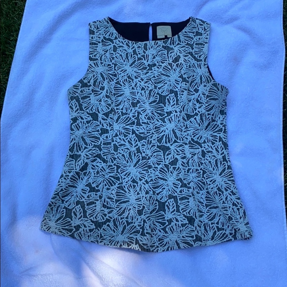 Floral patterned fit and flare tank top